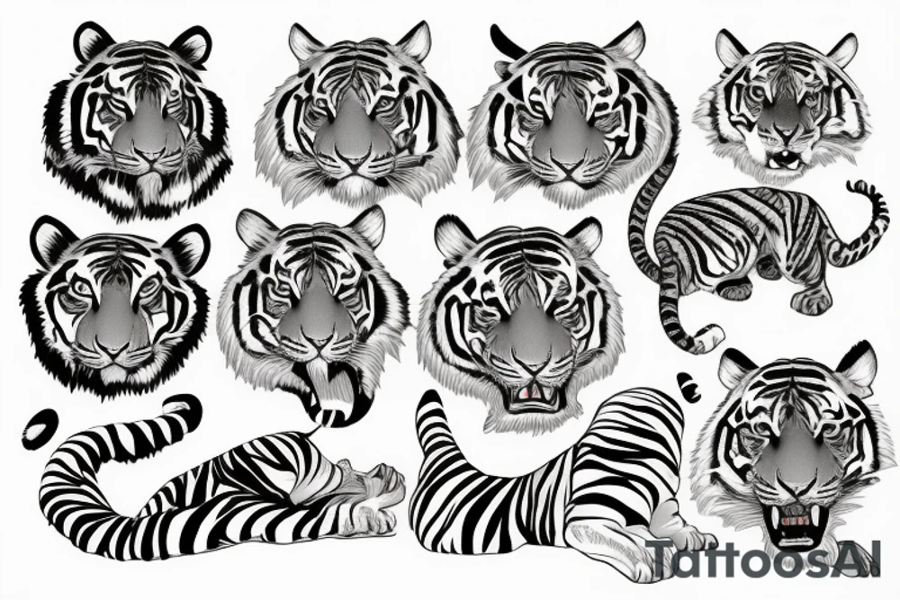 Tigers and orchids tattoo idea