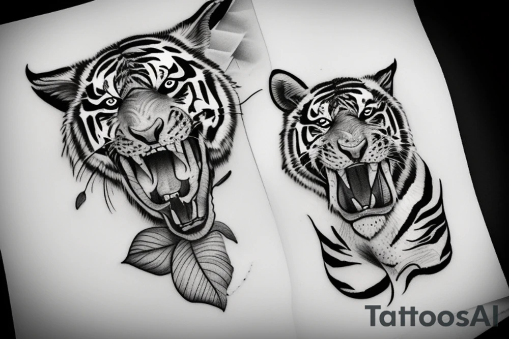Tigers and orchids tattoo idea