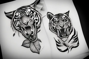 Tigers and orchids tattoo idea