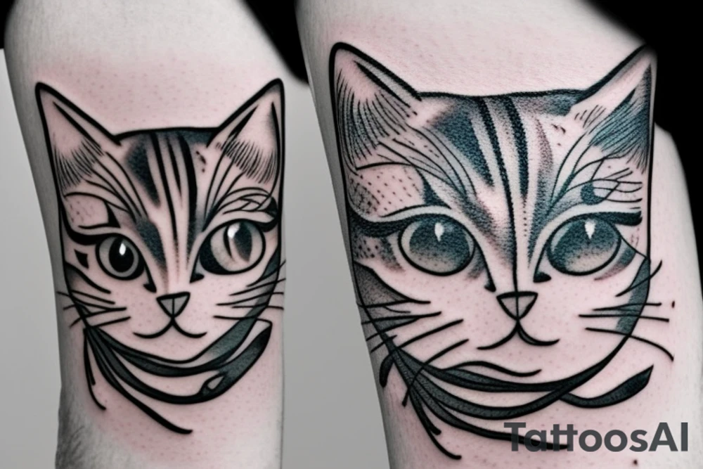 Funny cat tattoo idea