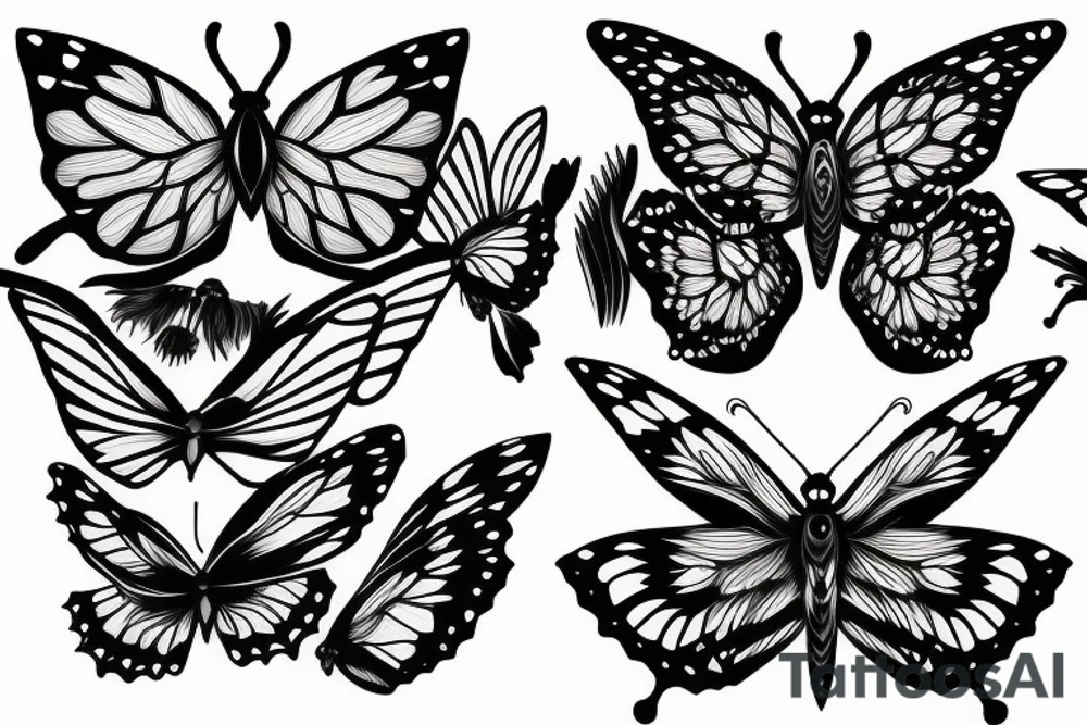 Butterfly with eyes on its wings tattoo idea