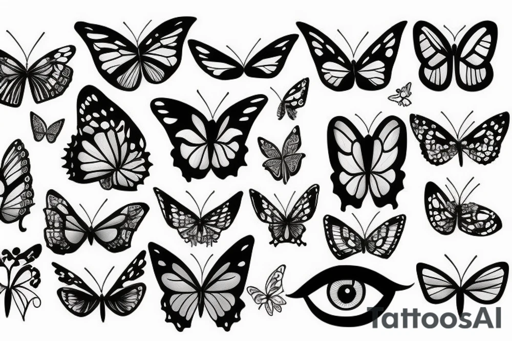 Butterfly with eyes on its wings tattoo idea