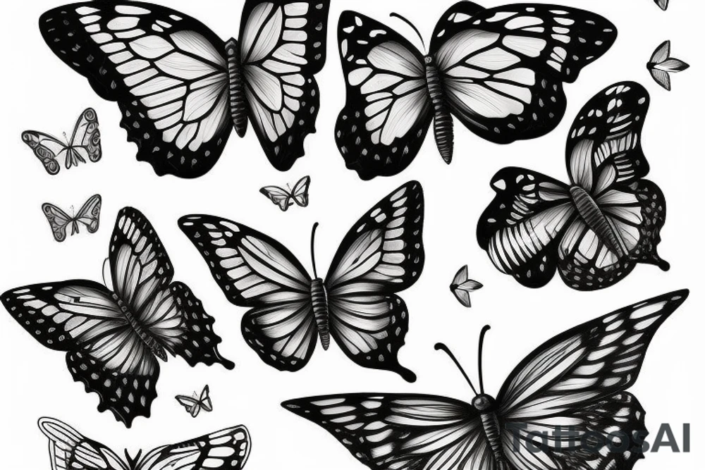 Butterfly with eyes on its wings tattoo idea