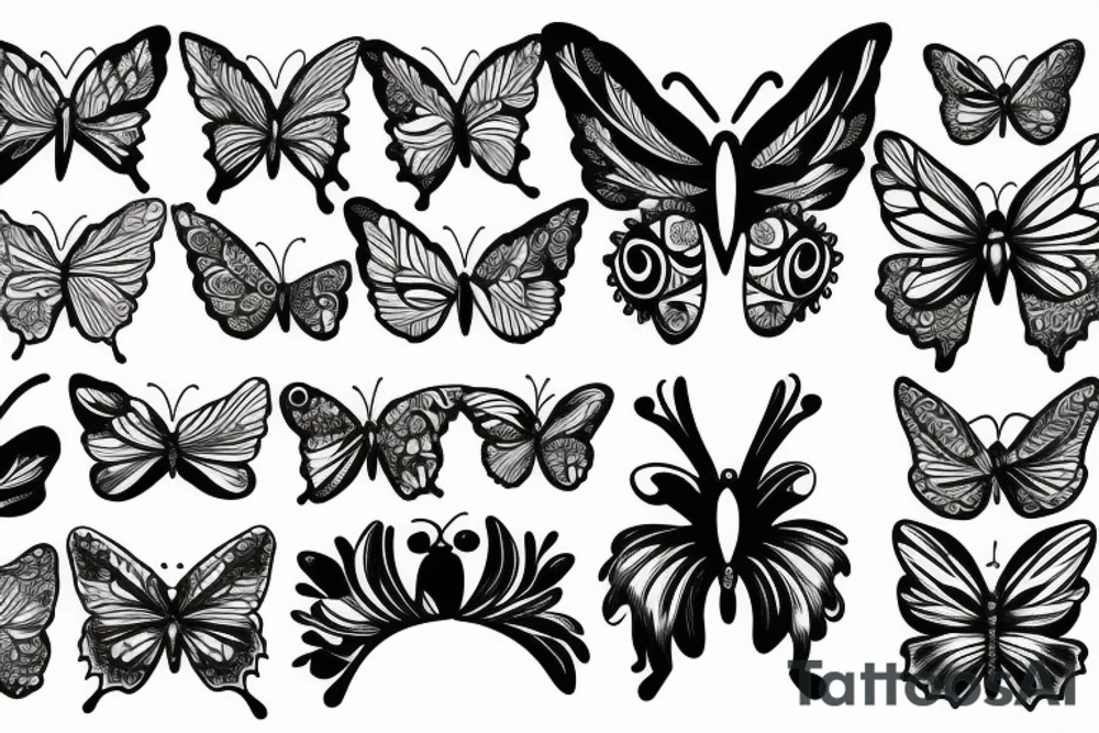 Butterfly with eyes on its wings tattoo idea