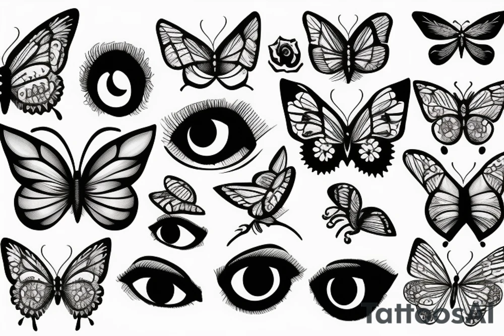 Butterfly with eyes on its wings tattoo idea
