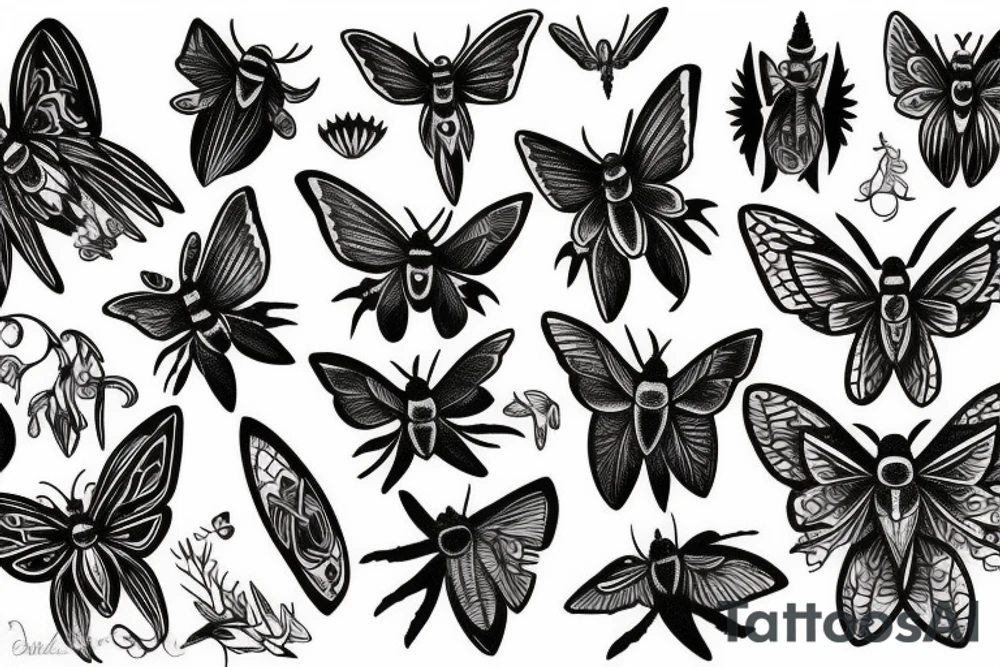 Dark moth tattoo idea