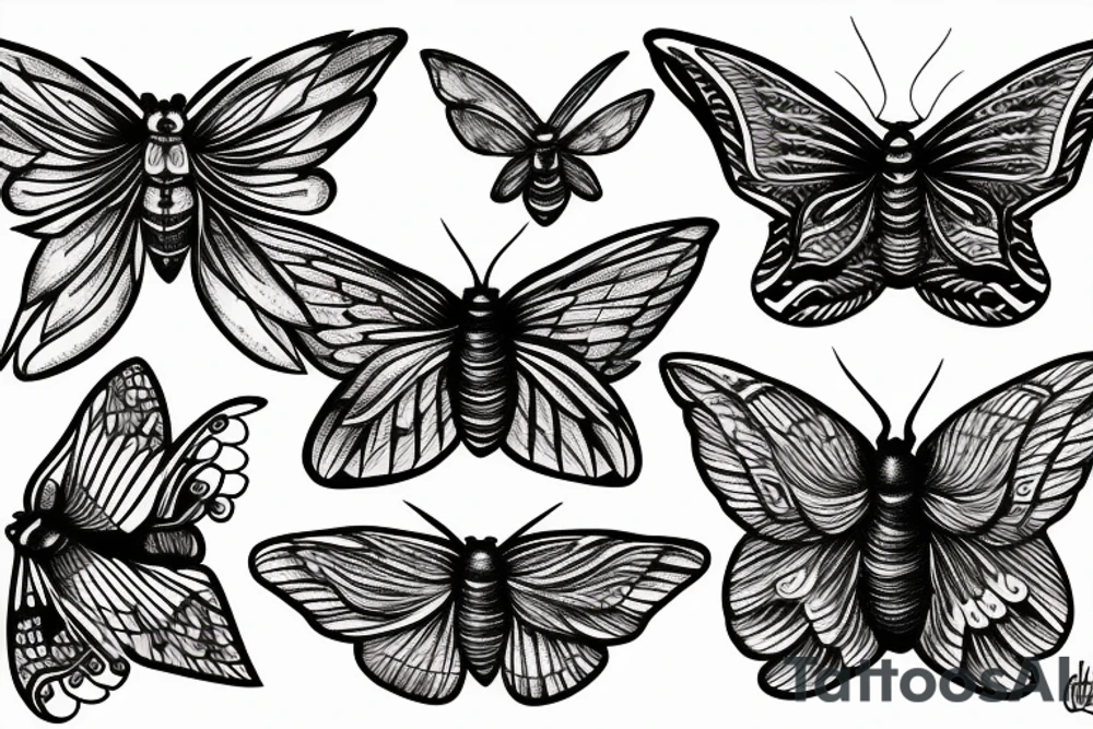 Dark moth tattoo idea