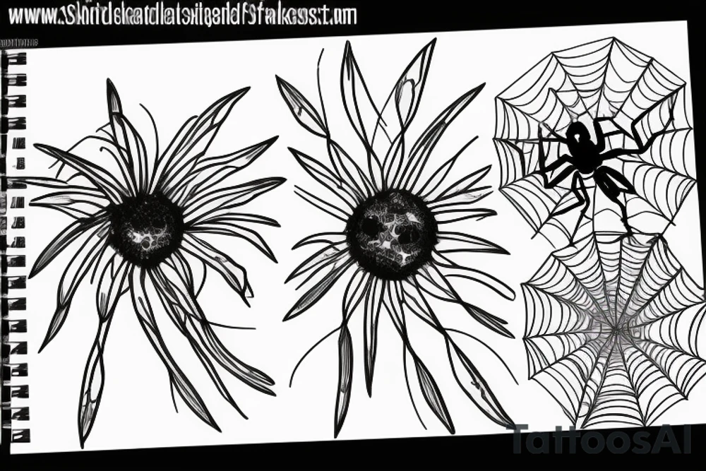 Spider flower tattoo idea