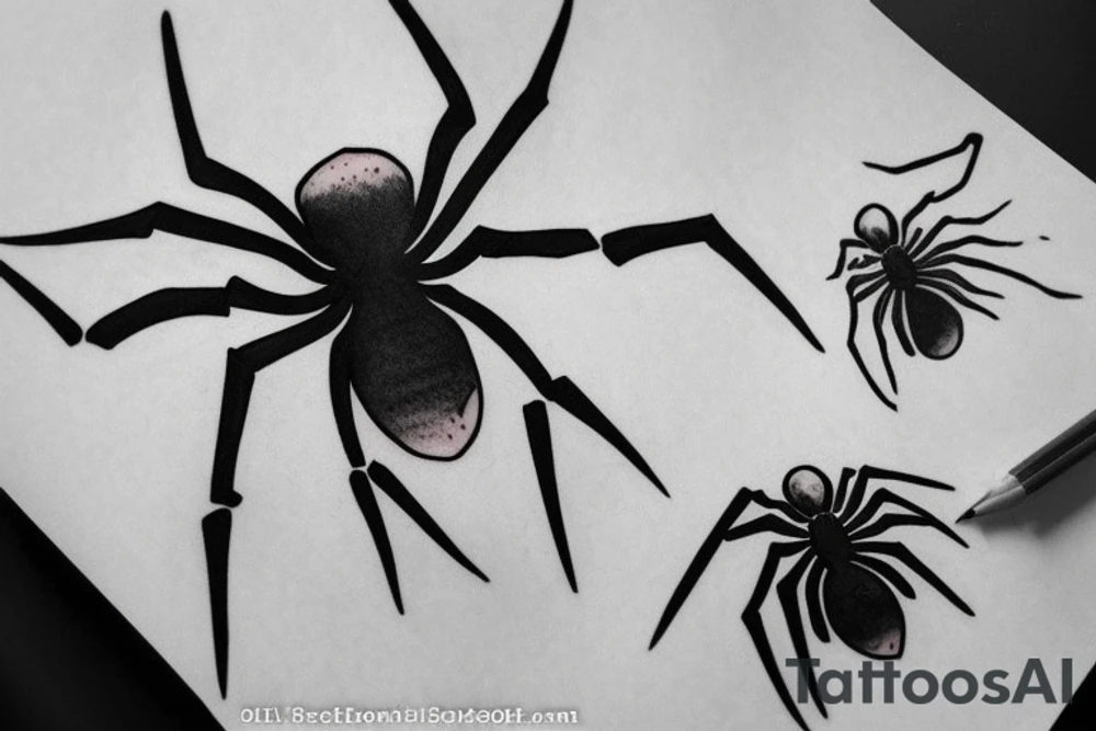 Realistic spider tattoo idea