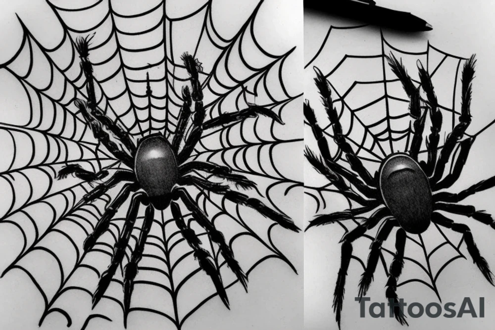 Realistic spider tattoo idea