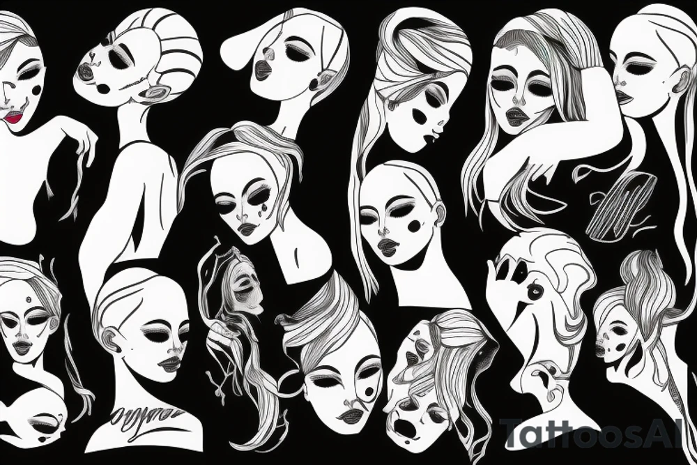 Woman with no head tattoo idea