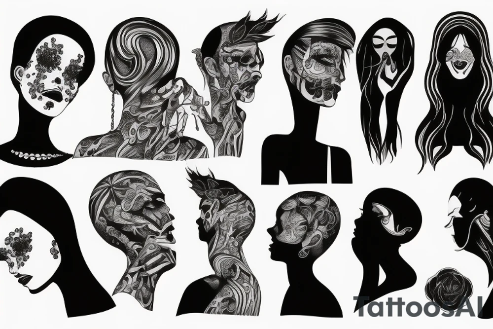 Woman with no head tattoo idea