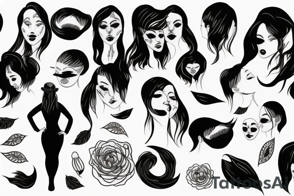 Woman with no head tattoo idea