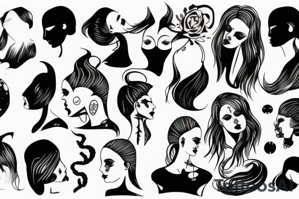 Woman with no head tattoo idea