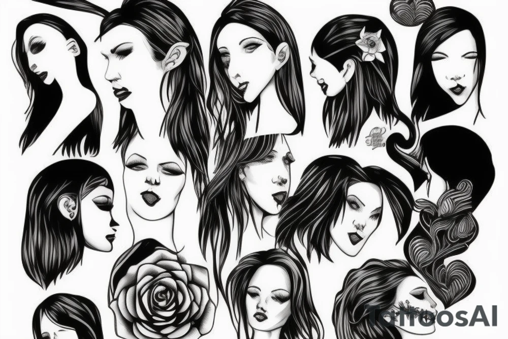 Woman with no head tattoo idea