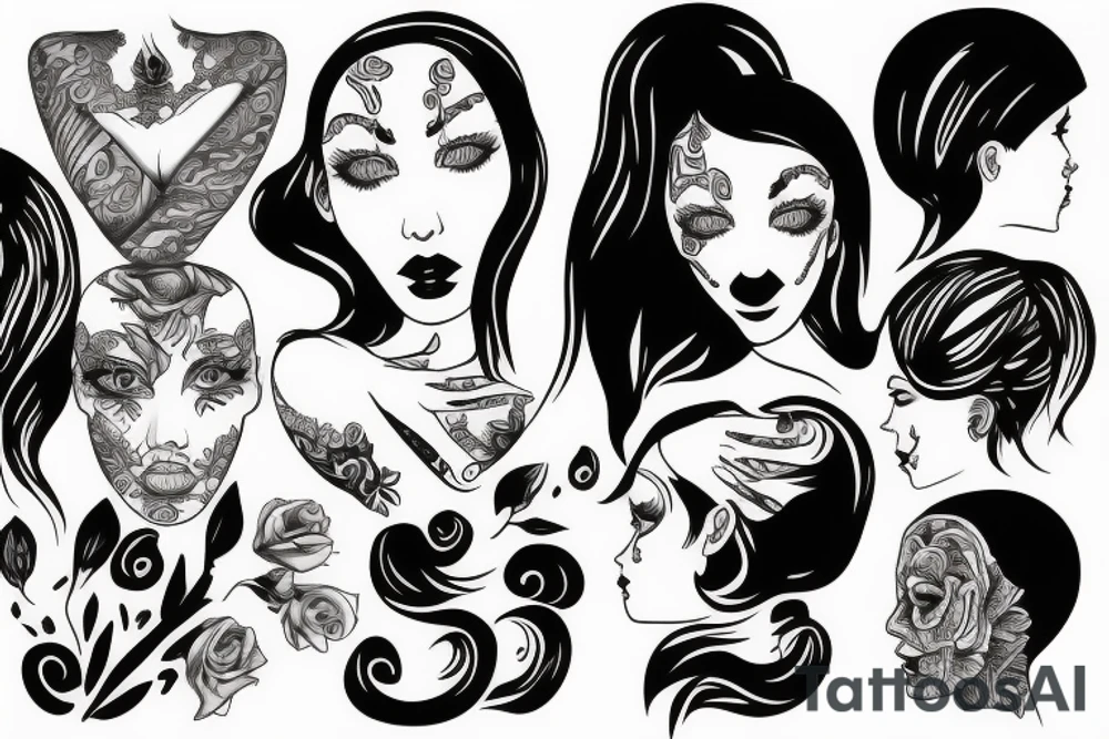 Woman with no head tattoo idea