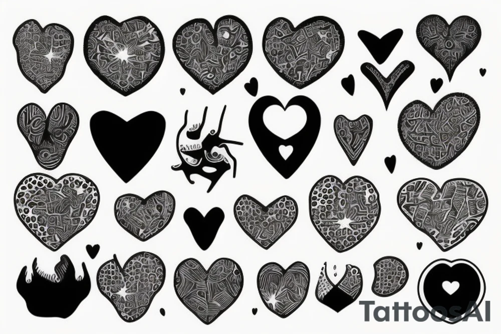 Heart with holes tattoo idea