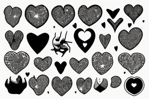 Heart with holes tattoo idea