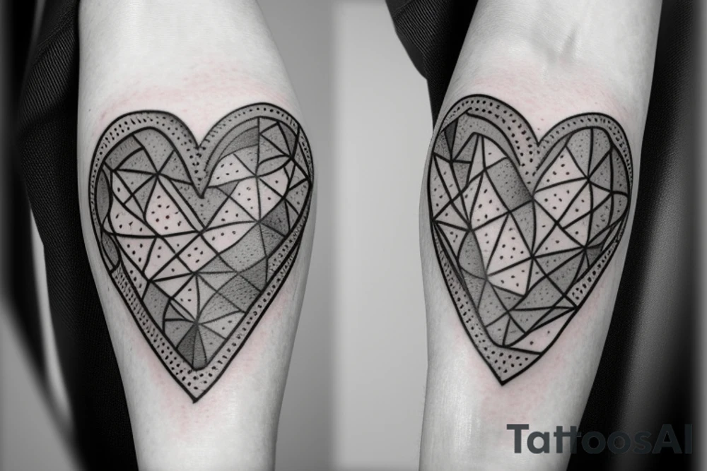 Heart with holes tattoo idea