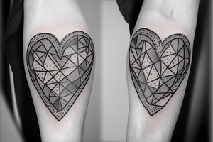 Heart with holes tattoo idea