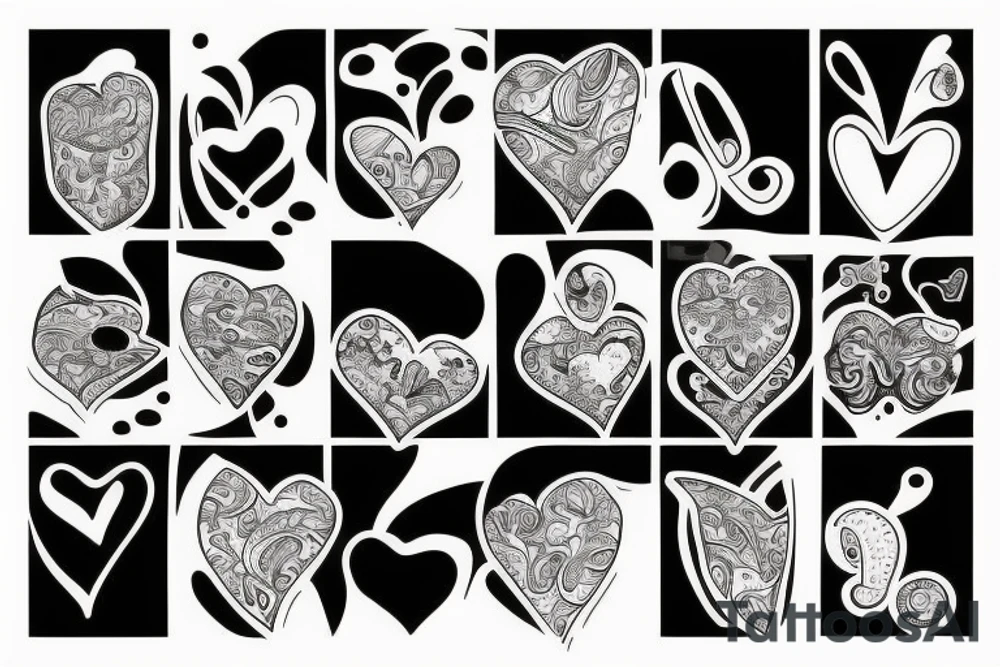 Heart with holes tattoo idea