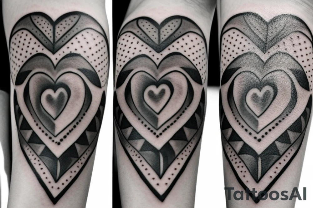Heart with holes tattoo idea