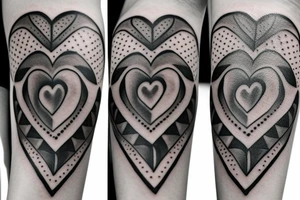 Heart with holes tattoo idea