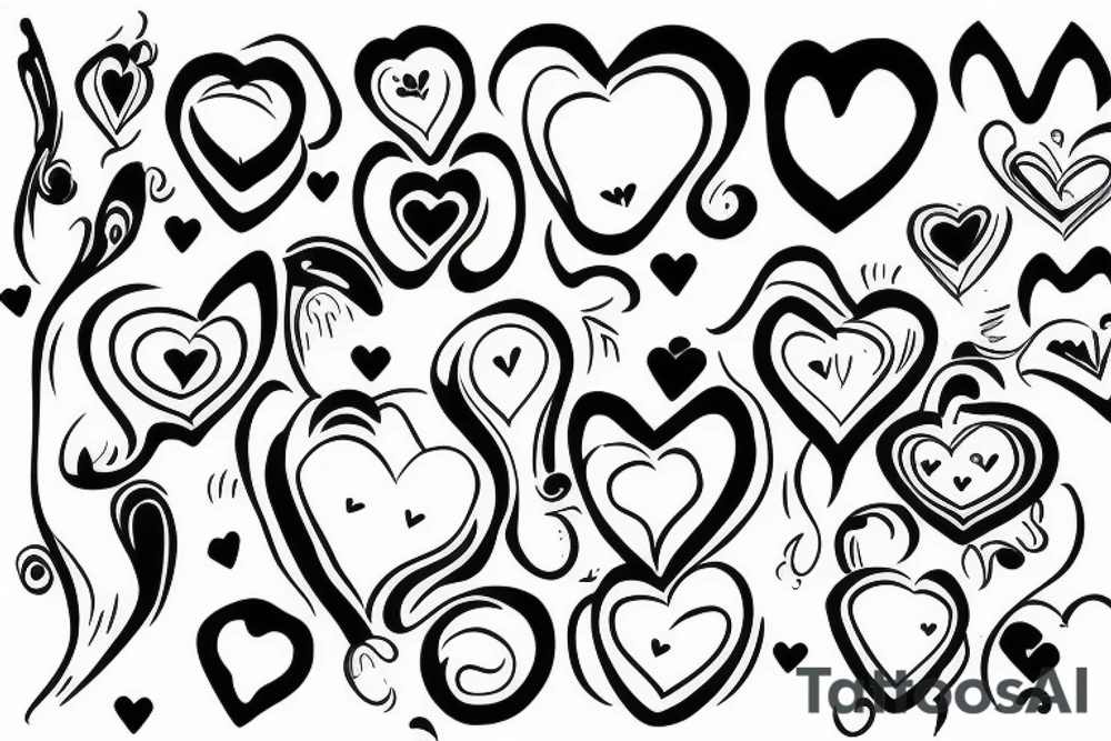 Heart with holes tattoo idea