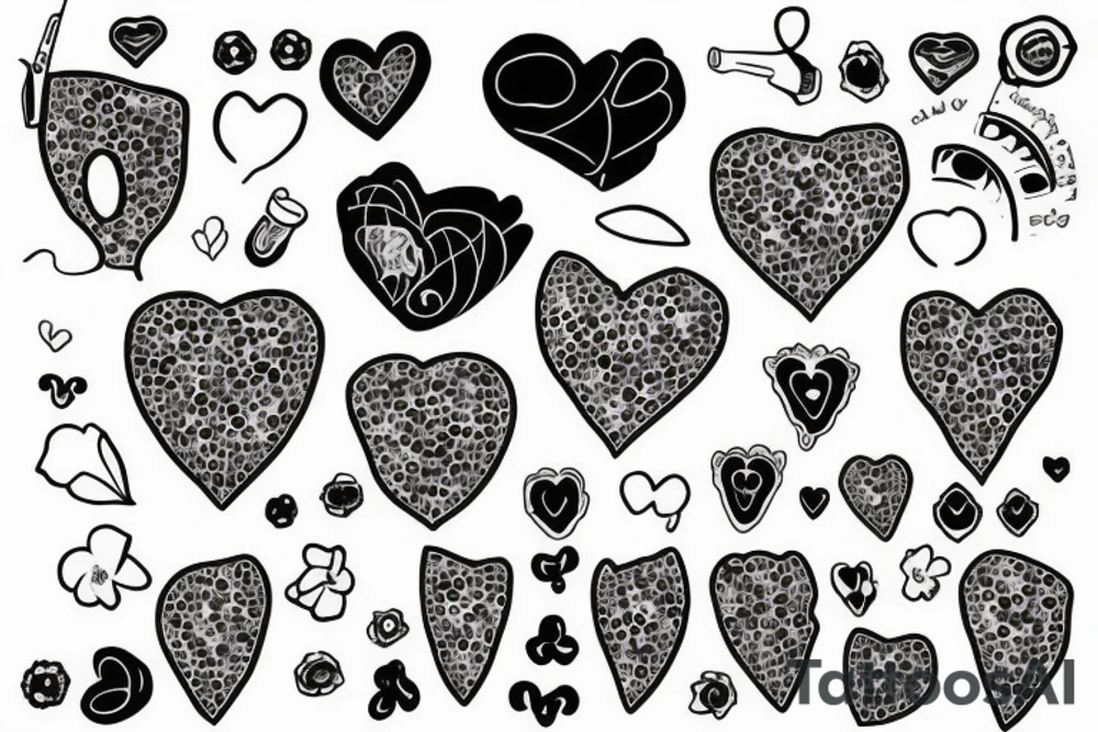 Heart with holes tattoo idea