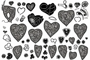 Heart with holes tattoo idea