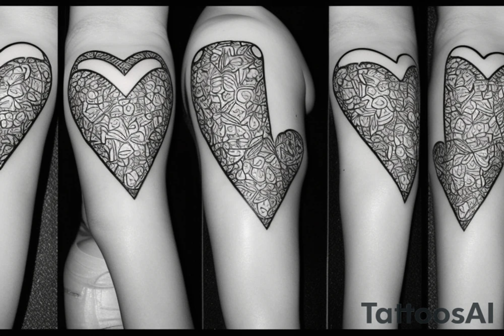 Realistic Heart with holes tattoo idea