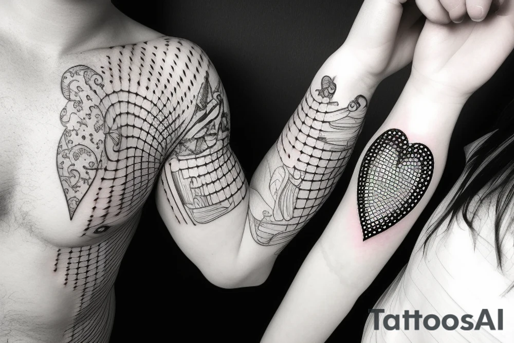 Realistic Heart with holes tattoo idea