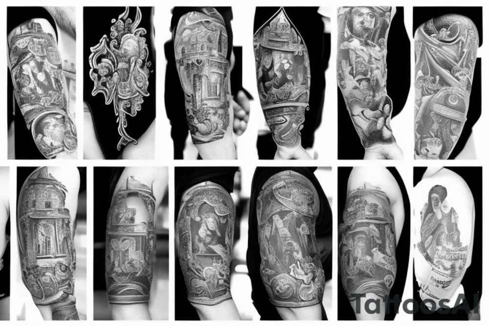 Baroque styled mailman tattoo idea