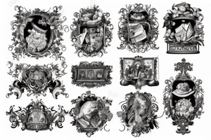 Baroque styled mailman tattoo idea