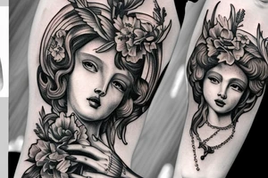 Baroque angel tattoo idea