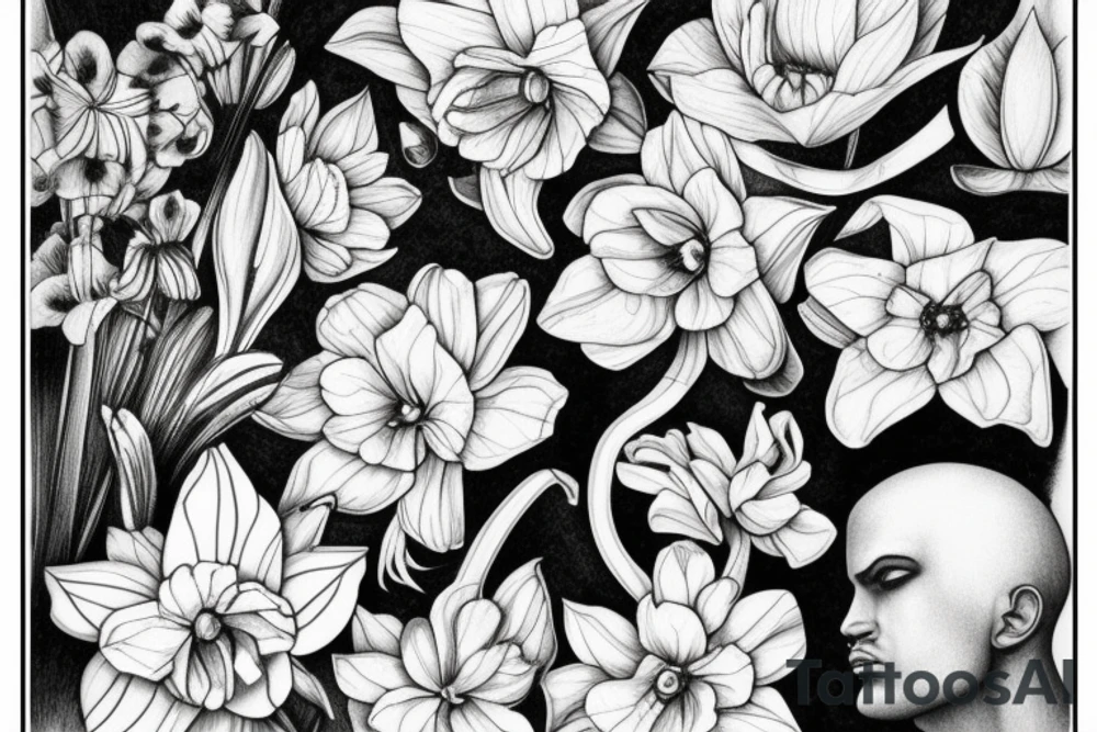 Narcissus looking into the lake tattoo idea