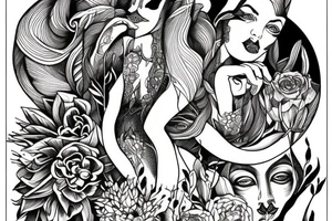 Narcissus looking into the lake tattoo idea