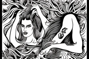 Narcissus looking into the lake tattoo idea