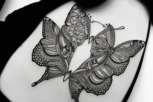Butterfly with patterns of eyes tattoo idea