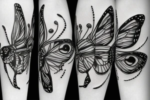 Butterfly with patterns of eyes tattoo idea