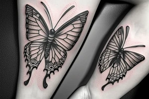 Butterfly with patterns of eyes tattoo idea