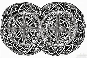 yggdrasil, celtic compass, dragon tattoo idea