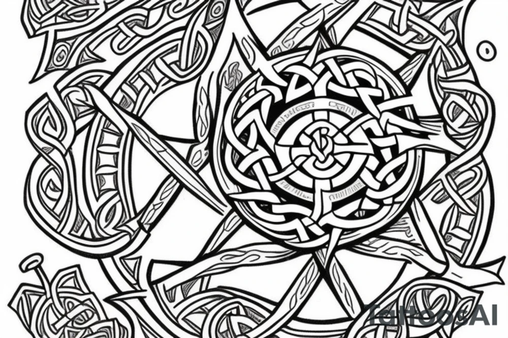 yggdrasil, celtic compass tattoo idea