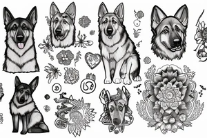 german shepherd named luna tattoo idea