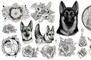 german shepherd named luna tattoo idea