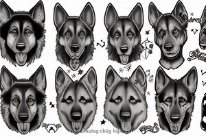 german shepherd named luna tattoo idea