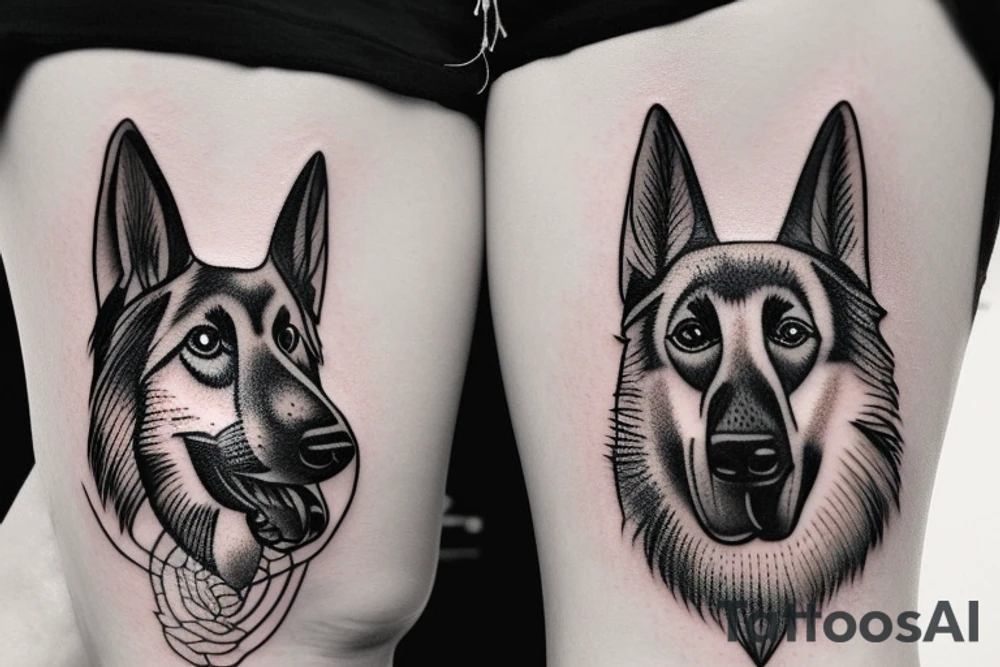 german shepherd named luna tattoo idea