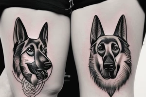 german shepherd named luna tattoo idea