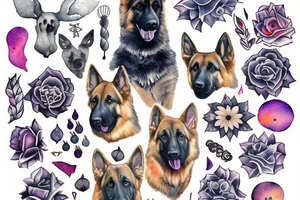 german shepherd named luna tattoo idea