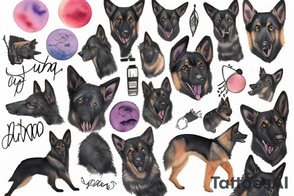 german shepherd named luna tattoo idea